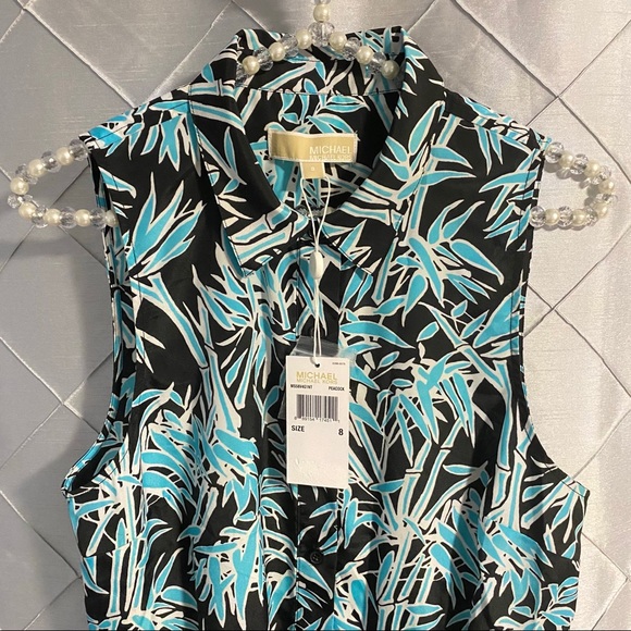 ⭐️HP⭐️ Michael Kors Bamboo Tie Front Dress - Picture 4 of 6